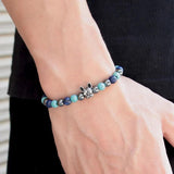 French Bulldog Charm Hematite Beads Bracelet