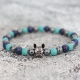 French Bulldog Charm Hematite Beads Bracelet