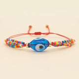Colorful Glass Beads Evil Eye Bracelet for Women