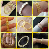 Natural Citrines Crystal Quartz Ball Beaded Bracelet Women Gift