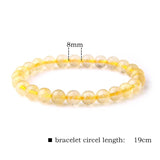 Natural Citrines Crystal Quartz Ball Beaded Bracelet Women Gift