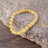 Natural Citrines Crystal Quartz Ball Beaded Bracelet Women Gift