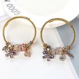 Stainless Steel Butterfly Charms Wire Cable Bracelet