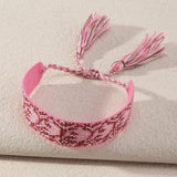 Bohemia Braided Tassel Bracelet Embroidery Adjustable Rope Bracelet