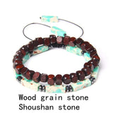 Natural Stone Braided Bracelet Set Lapis Lazuli Shoushan Bangle Jewelry