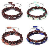 Natural Stone Braided Bracelet Set Lapis Lazuli Shoushan Bangle Jewelry