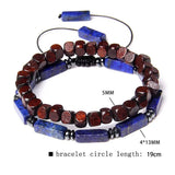 Natural Stone Braided Bracelet Set Lapis Lazuli Shoushan Bangle Jewelry