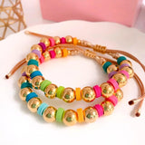 Go2BoHo 8mm Colored Beads Bracelets Jewelry Hematite Stone Polymer Clay Bracelet