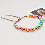 Go2BoHo 8mm Colored Beads Bracelets Jewelry Hematite Stone Polymer Clay Bracelet
