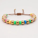 Go2BoHo 8mm Colored Beads Bracelets Jewelry Hematite Stone Polymer Clay Bracelet