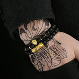 Men's Beaded Bracelet Natural Stone Cz Cross Warrior Shield Couple Bracelets