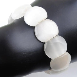 Opal Gem Stone Beads Stretch Bracelet 7 Inches Charm IBK332