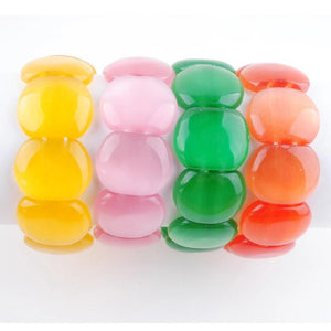 Opal Gem Stone Beads Stretch Bracelet 7 Inches Charm IBK332