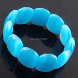 Opal Gem Stone Beads Stretch Bracelet 7 Inches Charm IBK332