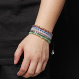 6MM Crystal Moonstone Bracelet Matte Mermaid Glass Beaded Braided Wristband