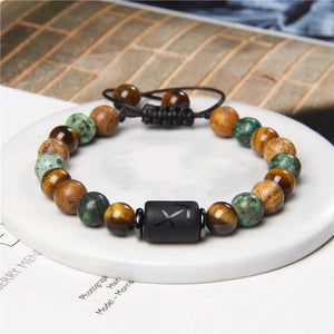 Constellation Bracelets Natural Stone Beads Zodiac Charm Bangle Lucky Jewelry
