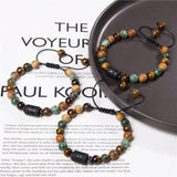Constellation Bracelets Natural Stone Beads Zodiac Charm Bangle Lucky Jewelry