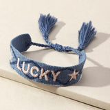 Bohemia Adjustable Retro Wide Cuff Rope Bracelet for Women