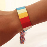 Bohemia Adjustable Retro Wide Cuff Rope Bracelet for Women