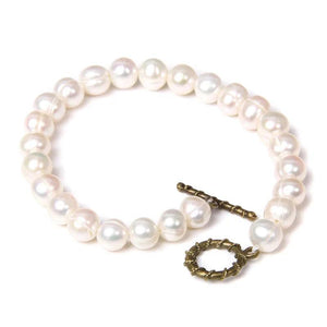 7-8MM Freshwater Pearl Bangles Chain Baroque Potato Pearls Bracelets