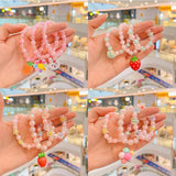3Pcs Girls Cartoon Wood Beads Bracelets Children Animal Fruits Kids Party Gift