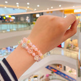 3Pcs Girls Cartoon Wood Beads Bracelets Children Animal Fruits Kids Party Gift