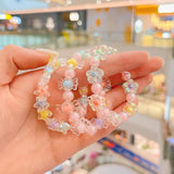 3Pcs Girls Cartoon Wood Beads Bracelets Children Animal Fruits Kids Party Gift