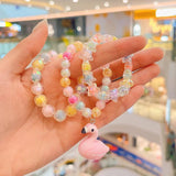 3Pcs Girls Cartoon Wood Beads Bracelets Children Animal Fruits Kids Party Gift