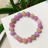 10mm Mixed Jades Colorful Stone Bracelet Women Crystal Chalcedony