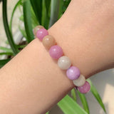 10mm Mixed Jades Colorful Stone Bracelet Women Crystal Chalcedony