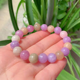 10mm Mixed Jades Colorful Stone Bracelet Women Crystal Chalcedony
