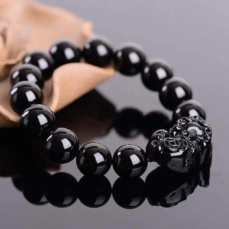 12mm Natural Crystal Stone Bracelet For Women Men Brave Troops Strand Bracelet