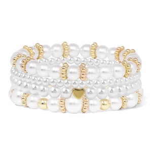 Pearl Hematite Beaded Bracelet Set for Women
