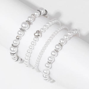 Pearl Hematite Beaded Bracelet Set for Women