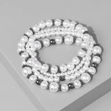 Pearl Hematite Beaded Bracelet Set for Women
