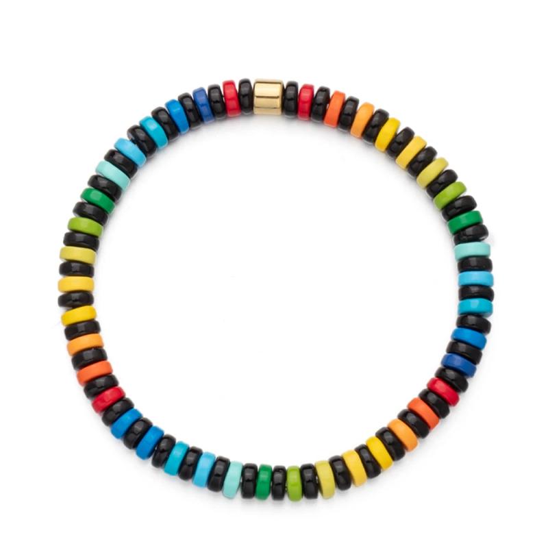 Colorful Beaded Bracelets Bohemian Elastic Beads Bangle For Women