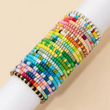 Colorful Beaded Bracelets Bohemian Elastic Beads Bangle For Women