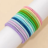 Colorful Beaded Bracelets Bohemian Elastic Beads Bangle For Women