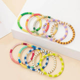Colorful Beaded Bracelets Bohemian Elastic Beads Bangle For Women