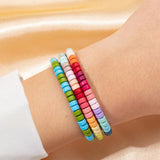 Colorful Beaded Bracelets Bohemian Elastic Beads Bangle For Women