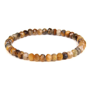 4x6mm Tiger Eye Malachite Stone Beaded Bracelet