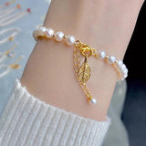 Vintage Silver Pearl Bracelet for Women