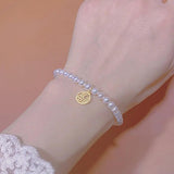 Vintage Silver Pearl Bracelet for Women