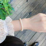 Vintage Silver Pearl Bracelet for Women