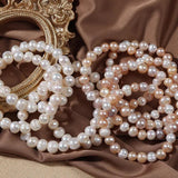 Baroque Pearl Charm Bracelet 8-9mm Elastic Bangle