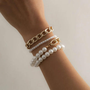 Bohemian Mixed Pearl Small Round Bead Bracelet Set