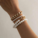 Bohemian Mixed Pearl Small Round Bead Bracelet Set