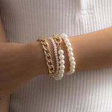 Bohemian Mixed Pearl Small Round Bead Bracelet Set