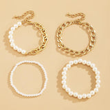 Bohemian Mixed Pearl Small Round Bead Bracelet Set