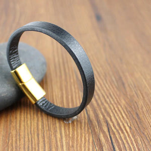 Leather Rope Punk Style DIY Jewelry Stainless Steel Button Gift